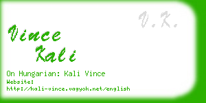 vince kali business card